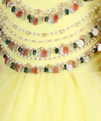 Yellow embroidered anarkali 5