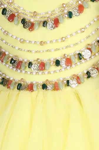 Yellow embroidered anarkali