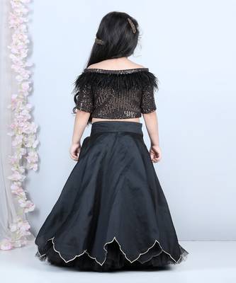 Black sequence top lehenga set 2