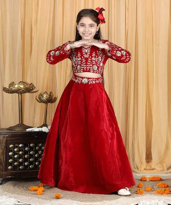 Maroon velvet lehenga set 1