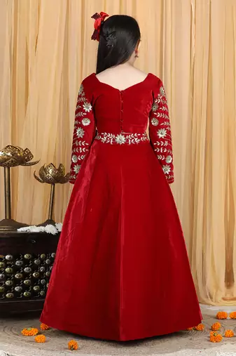 Maroon velvet lehenga set