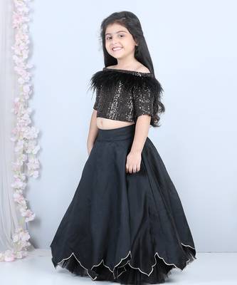 Black sequence top lehenga set 4