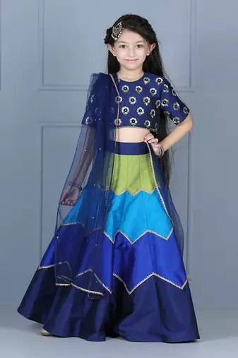 Navy blue embriodered lehenga set