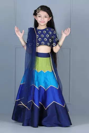 Navy blue embriodered lehenga set