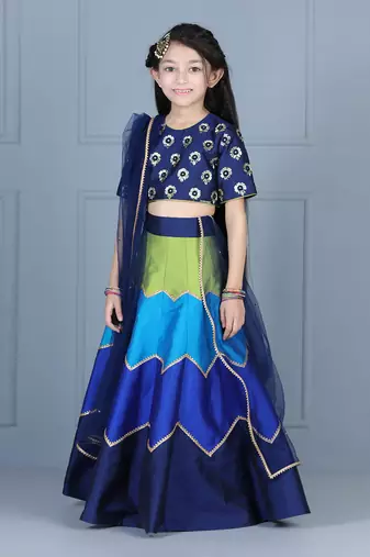 Navy blue embriodered lehenga set