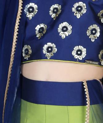 Navy blue embriodered lehenga set 5