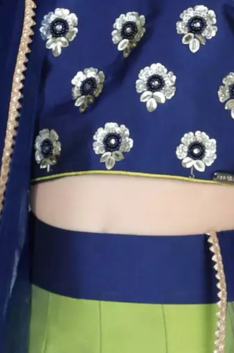 Navy blue embriodered lehenga set
