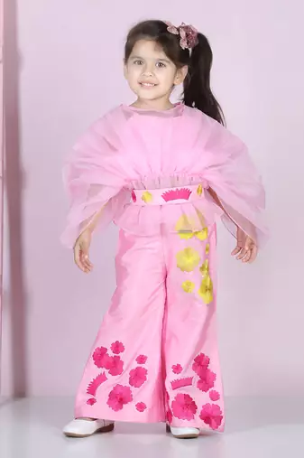 Light pink silk pant set
