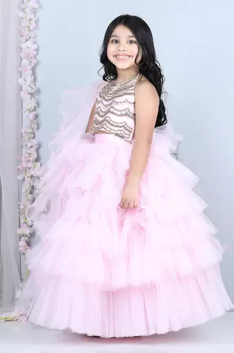 Baby pink skirt set