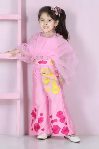 Light pink silk pant set