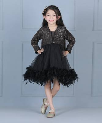 Black color sequence dress 1