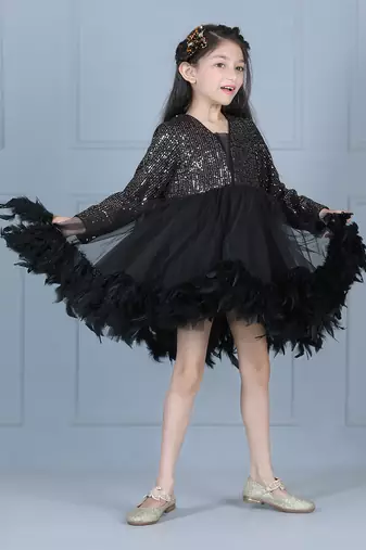Black color sequence dress