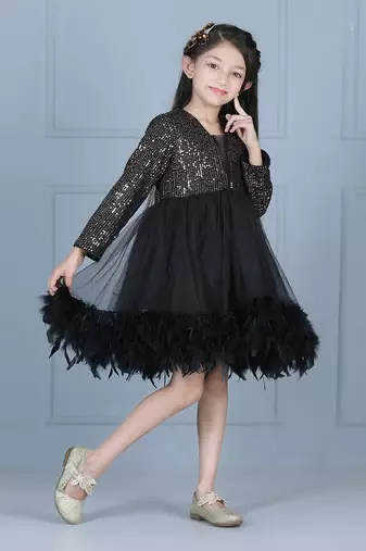 Black color sequence dress