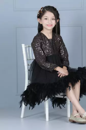 Black color sequence dress