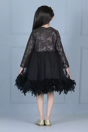Black color sequence dress