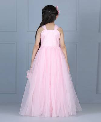 Light pink net flare dress 3