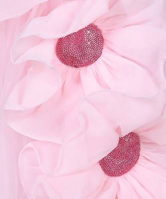 Light pink net flare dress 4
