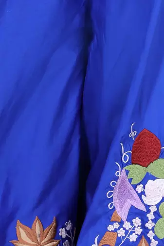 Blue organza embroidered sharara set