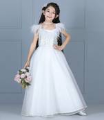 White furr detailing gown