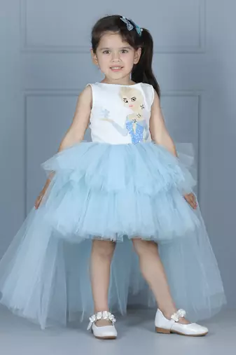 White net flare elsa dress