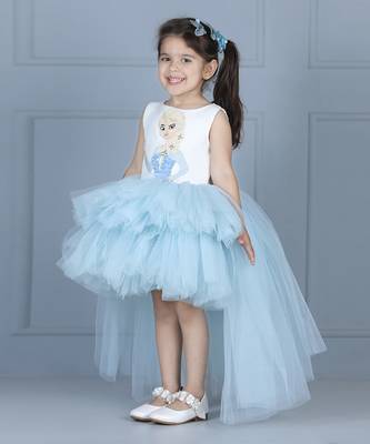 White net flare elsa dress 4