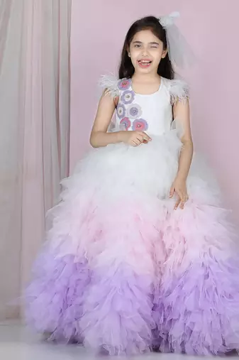 White three color gown