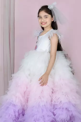 White three color gown
