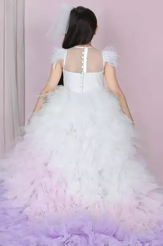 White three color gown