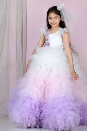 White three color gown