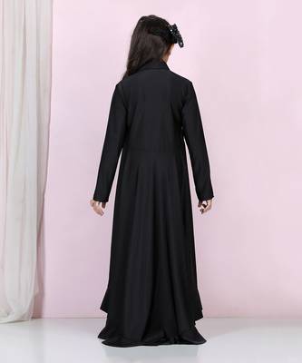 Black cut on sides and flower detailing dress 4