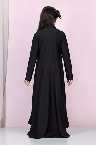 Black cut on sides and flower detailing dress