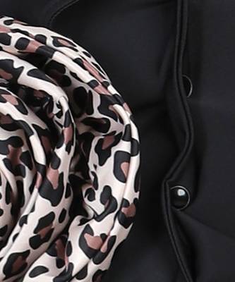 Black cut on sides and flower detailing dress 5