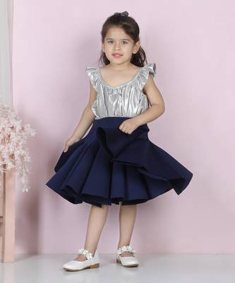 Blue shimmer ampire dress 2