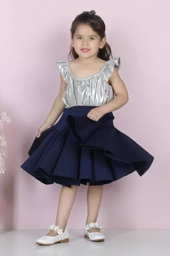 Blue shimmer ampire dress