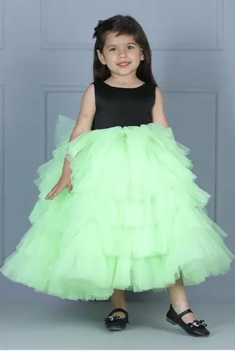 Neo green net tulle dress