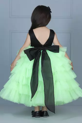 Neo green net tulle dress