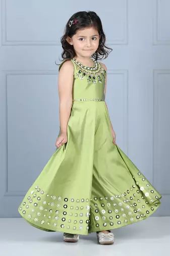 Green jumpsuit with work
