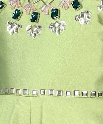 Green jumpsuit with work 4