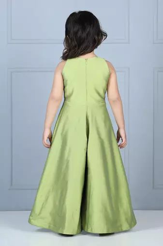 Green jumpsuit with work