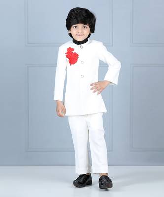 White flower motif achkan set 2