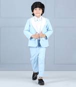 Ice blue boy coat and pant