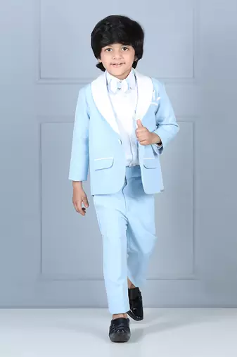 Ice blue boy coat and pant