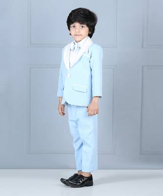 Ice blue boy coat and pant 3