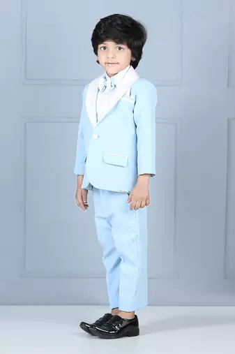 Ice blue boy coat and pant
