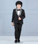 Black metallic strip tuxedo set