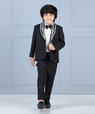 Black metallic strip tuxedo set 2