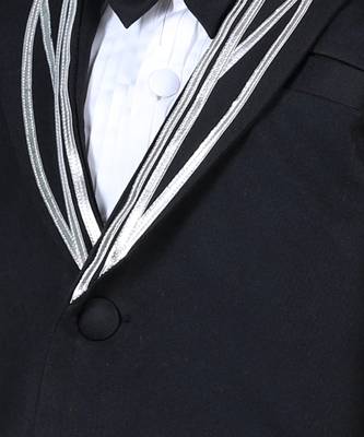 Black metallic strip tuxedo set 5