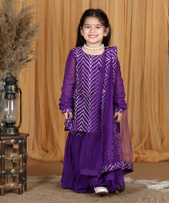 Purple gotta work sharara set 1