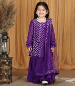 Purple gotta work sharara set