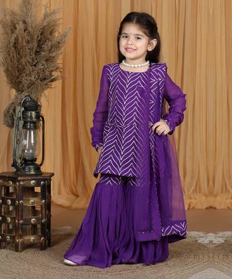 Purple gotta work sharara set 2